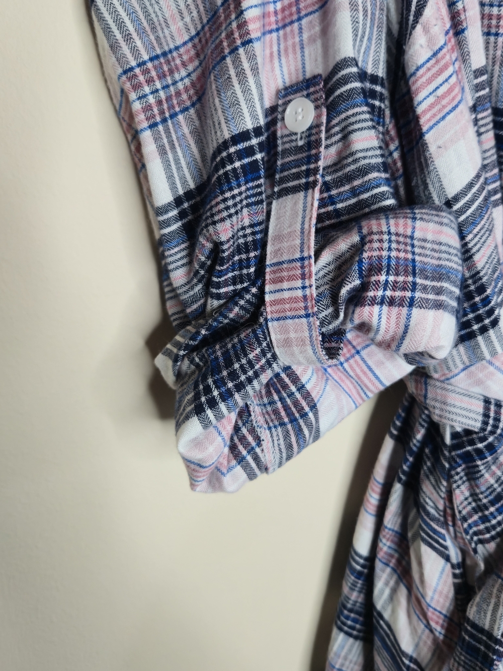 Lane Bryant Plaid Shirt Dress Size 20 Pink Blue Midi Button Front Tie Waist Plus - Picture 3 of 9